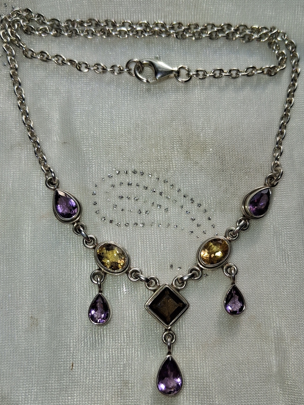Vintage Nicky Butler (NB) Multi- Gemstone Sterling Silver Statement Necklace